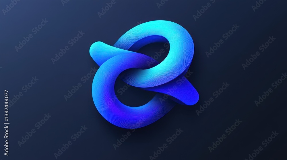 Abstract Twisted Blue Shapes on Dark Background Abstract Twisted Blue Shapes on Dark Background