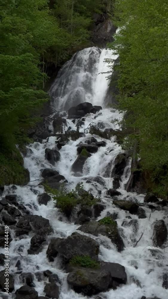 waterfall in the mountains waterfall in the mountains