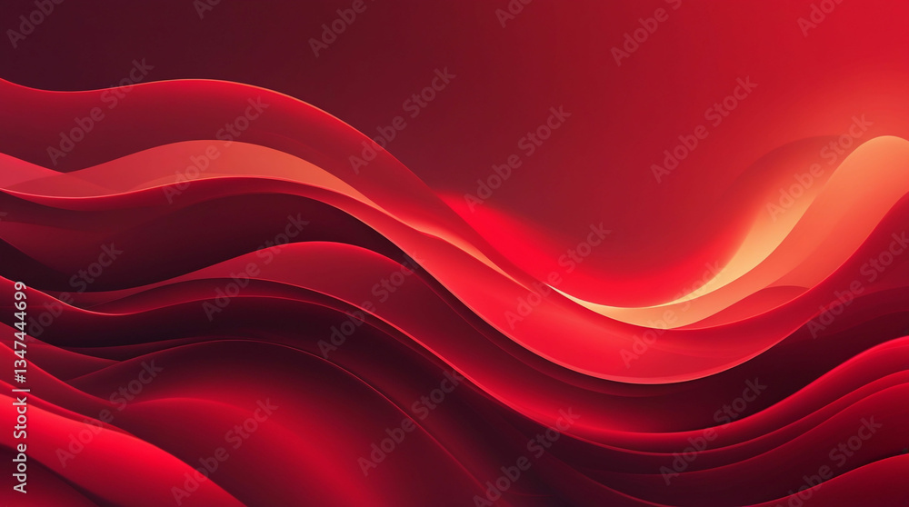 Abstract Red Gradient with Soft Blurred Waves Abstract Red Gradient with Soft Blurred Waves
