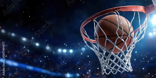 Eye-catching basketball tournament banner featuring a ball.