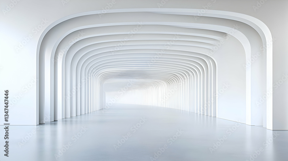 Fototapeta premium White Archway Corridor Perspective