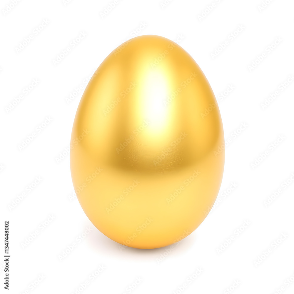 Gold Egg Isolated on White Background. 3D Illustration. Generative AI Gold Egg Isolated on White Background. 3D Illustration. Generative AI