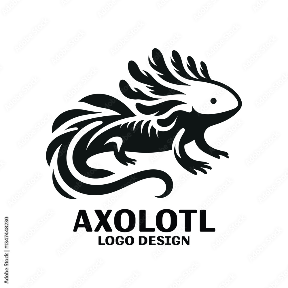 Axolotl Vector Logo Design Axolotl Vector Logo Design