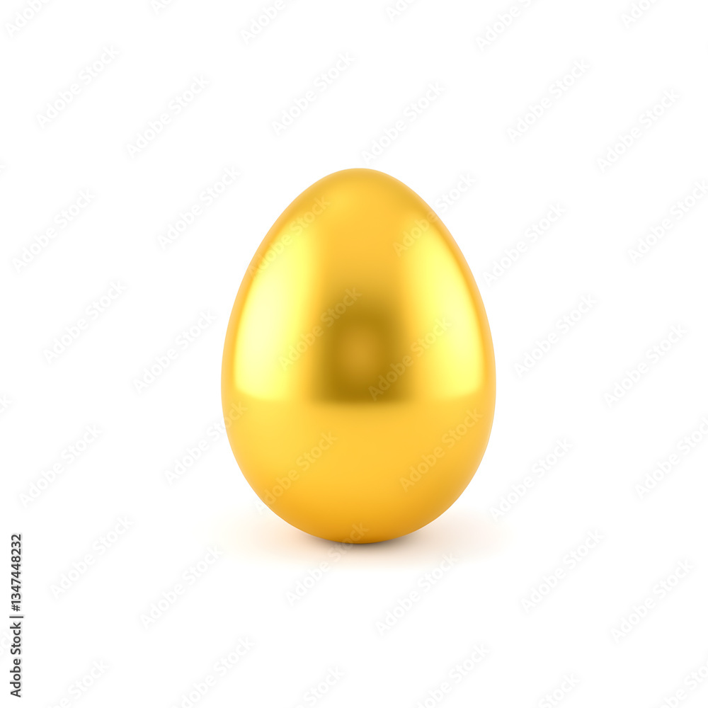 Gold Egg Isolated on White Background. 3D Illustration. Generative AI Gold Egg Isolated on White Background. 3D Illustration. Generative AI
