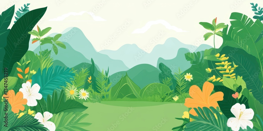 Obraz premium Summer landscape banner