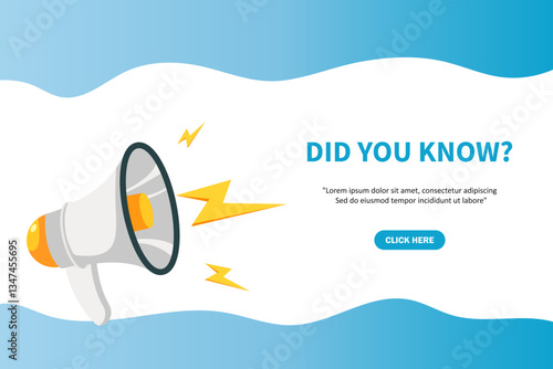 Did you know, banner with megaphone. Did you know speech bubble banner. Vector illustration for retail shopping online marketing template, banner, poster, and background.