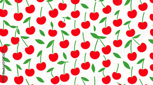 Seamless pattern with cherries, cherry seamless pattern