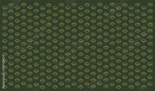 Motif sans couture vert yeux oeil vecteur