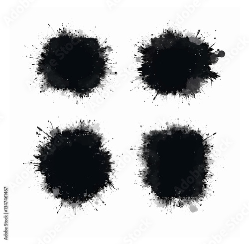 Wallpaper Mural set of ink splashes Torontodigital.ca