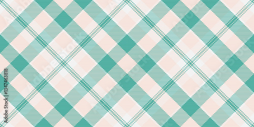 Elegant teal and blush pink plaid pattern.  Perfect for textile design, fashion, wallpaper, or branding. This seamless texture offers a soft, feminine aesthetic and a touch of vintage charm.