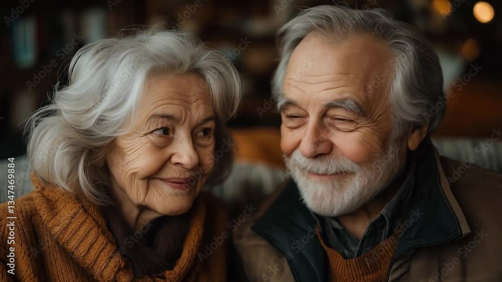 Elderly Couple Embracing Love and Connection at Home Elderly Couple Embracing Love and Connection at Home