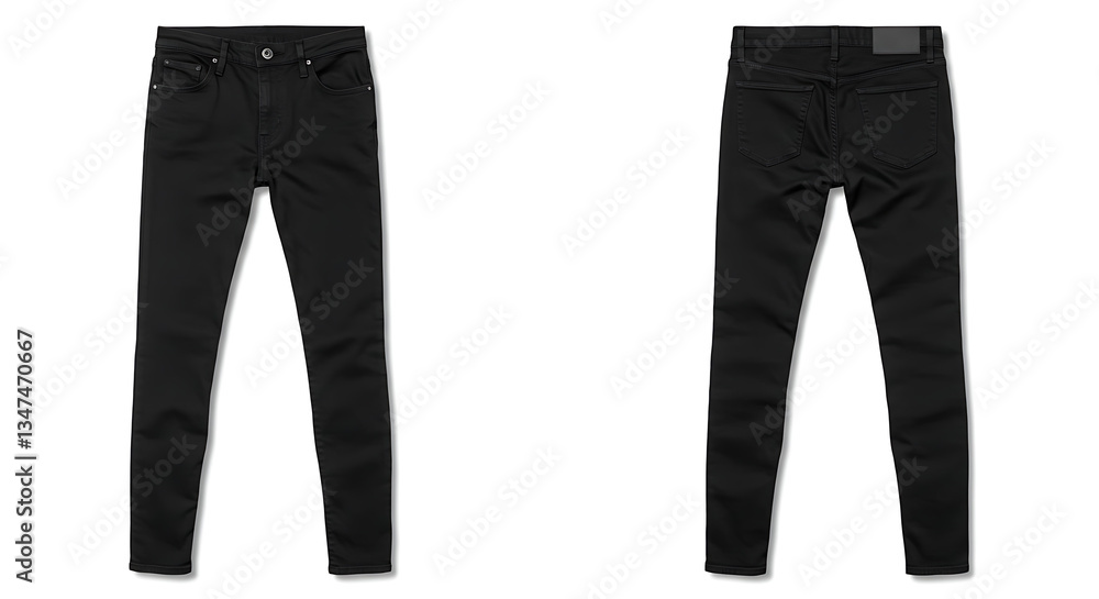 A Skinny Jeans mockup, Photographs on both sides, white background A Skinny Jeans mockup, Photographs on both sides, white background
