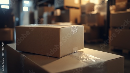 Wallpaper Mural Cardboard Boxes in a Warehouse Torontodigital.ca