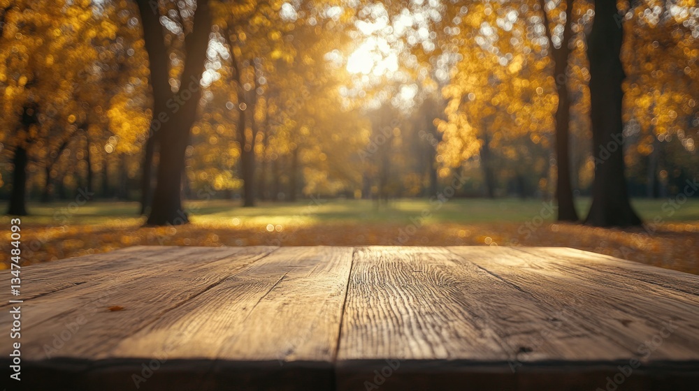 Wooden Table in a Park Wooden Table in a Park
