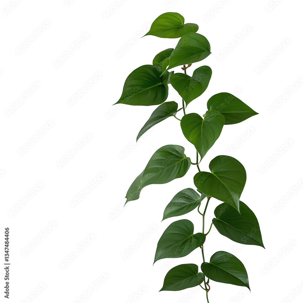 A long green plant with a stem and leaves A long green plant with a stem and leaves