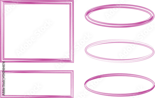 bright pink fuchsia colored creative frames set