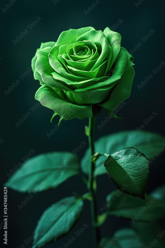 Naklejka premium Vibrant Green Rose