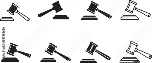 Gavel icon vector for web and mobile app. judge gavel sign and symbol. law icon. auction hammer