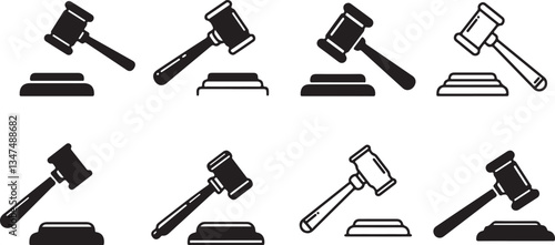 Gavel icon vector for web and mobile app. judge gavel sign and symbol. law icon. auction hammer