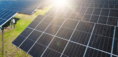 Photos Solar panels park generating green energy electric