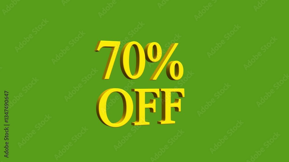 Digital flash Sale discount 70 Percent offer with black background. animated 70% discount animation. 3d rendering Digital flash Sale discount 70 Percent offer with black background. animated 70% discount animation. 3d rendering