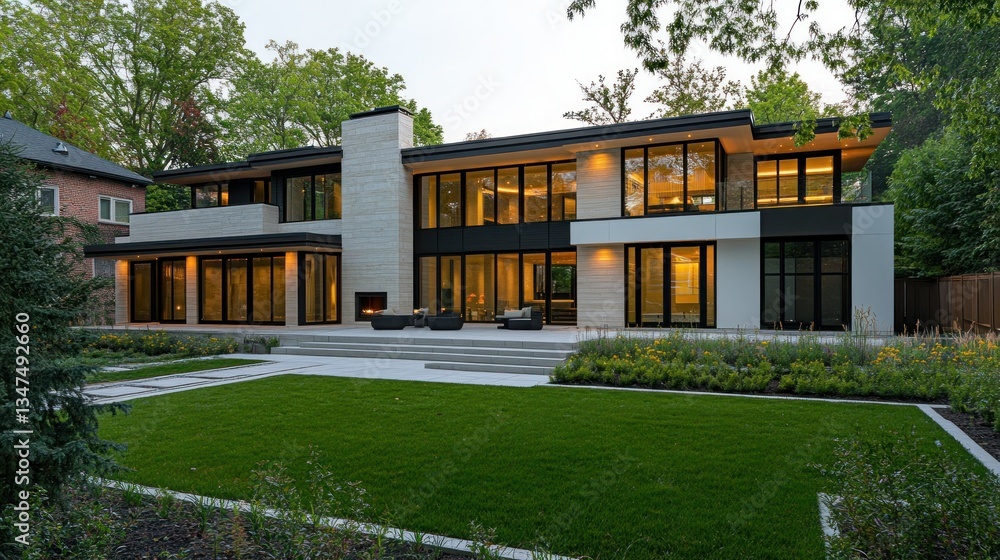 Modern House with Backyard Modern House with Backyard
