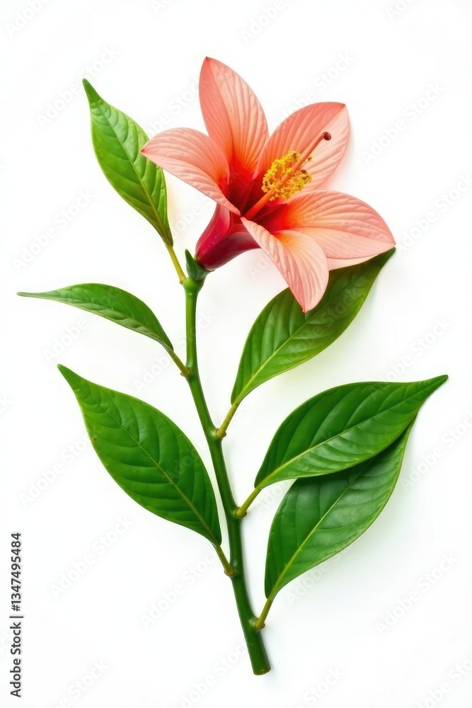 Naklejka premium Colorful plant leaves isolated on white background, flower, green, color