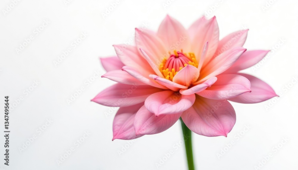 Fototapeta premium Delicate flower with intricate petals isolated on white background, petals, blossoms