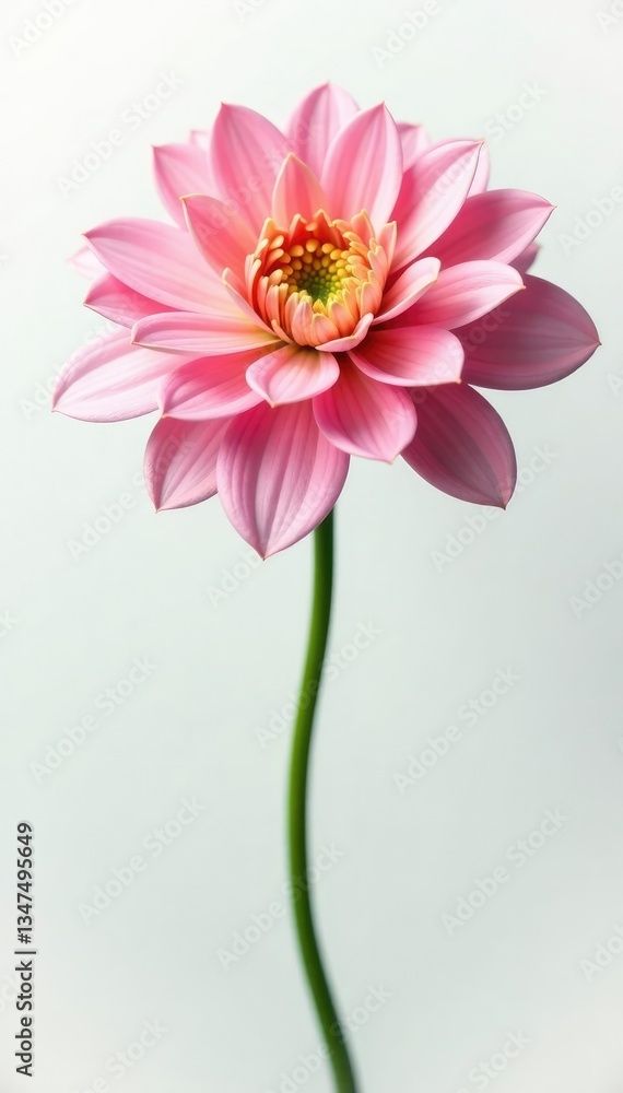 Delicate flower with intricate petals isolated on white background, abstract, flora Delicate flower with intricate petals isolated on white background, abstract, flora