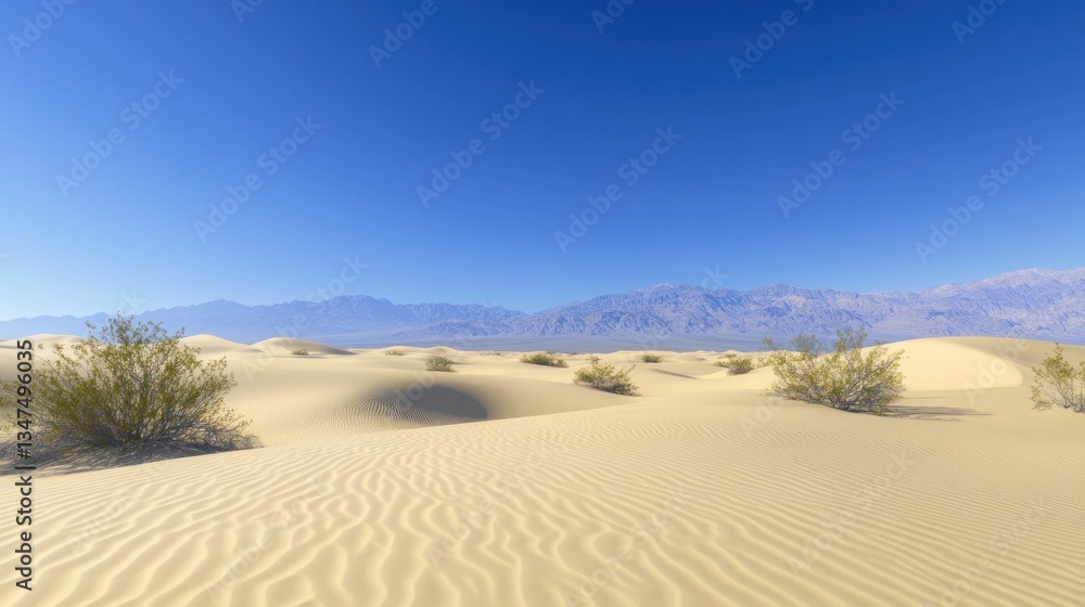 Naklejka premium Desert Landscape with Mountain Views