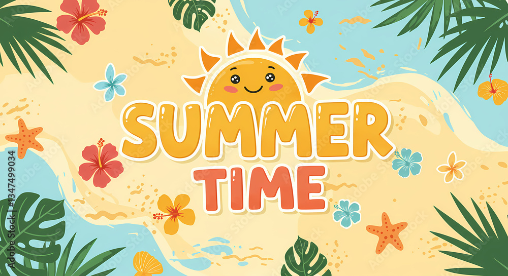 Summertime Beach Illustration Summertime Beach Illustration