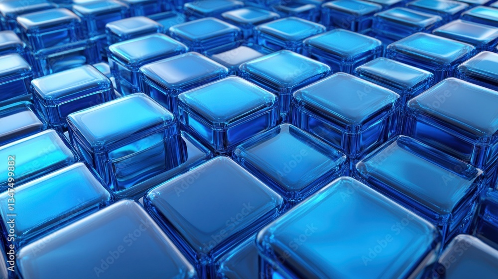 Fototapeta premium Abstract Blue Glass Cubes