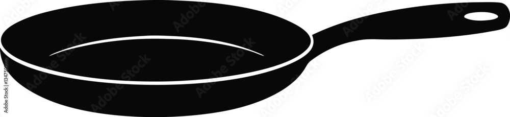 Frying pan icon, Frying pan silhouette vector Frying pan icon, Frying pan silhouette vector