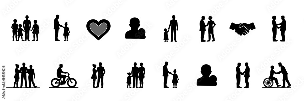 Silhouette Icon Set for Data Analysis, Web Development, Finance, Customer Satisfaction, Document and so on Silhouette Icon Set for Data Analysis, Web Development, Finance, Customer Satisfaction, Document and so on
