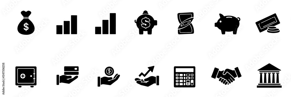 Silhouette Icon Set for Data Analysis, Web Development, Finance, Customer Satisfaction, Document and so on Silhouette Icon Set for Data Analysis, Web Development, Finance, Customer Satisfaction, Document and so on
