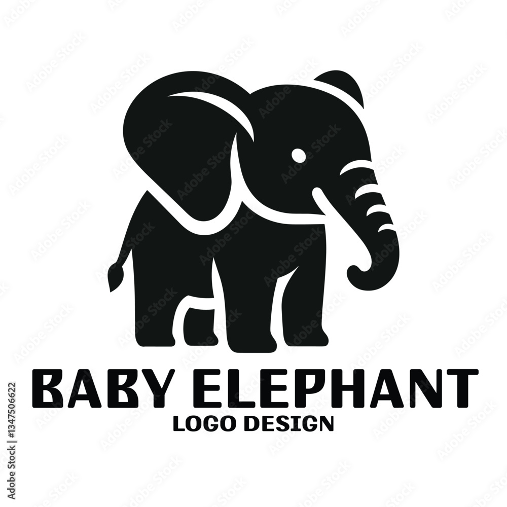 Obraz premium Baby Elephant Vector Logo Design