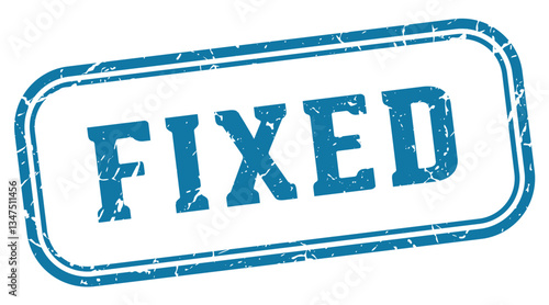 fixed stamp. fixed rectangular stamp on white background