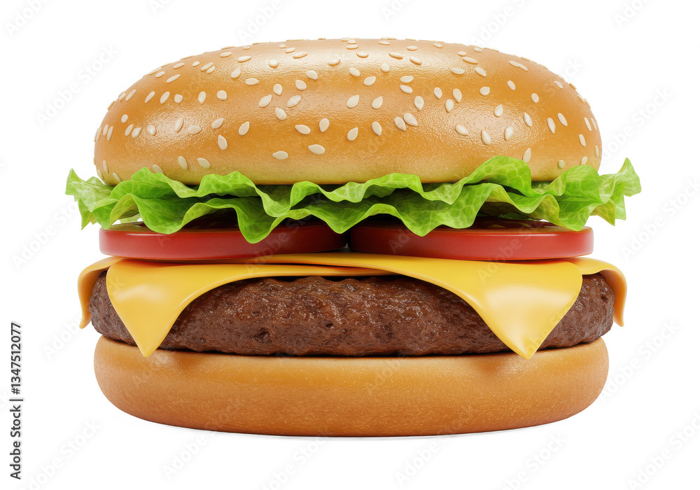 A close up shot of a hamburger with lettuce tomato and cheese on a black colored background A close up shot of a hamburger with lettuce tomato and cheese on a black colored background