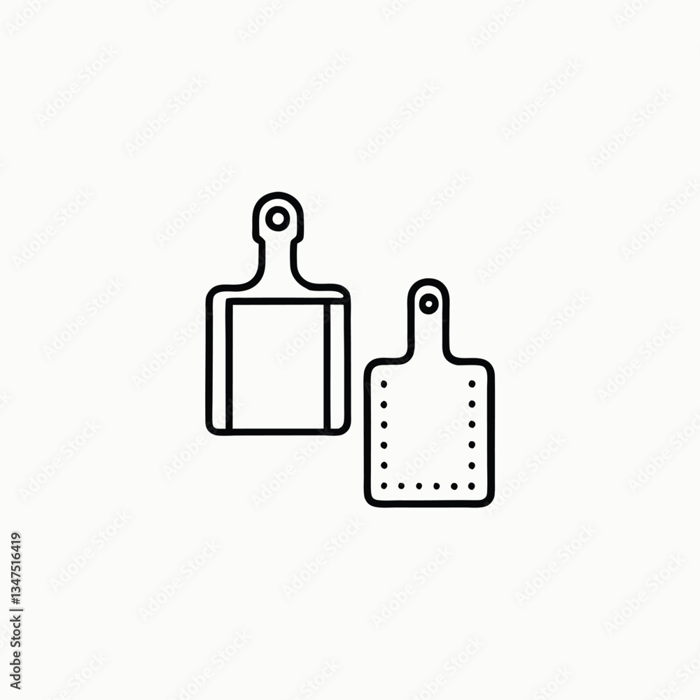 Obraz premium wooden kitchenware. Cutting board, bowl, wooden spoon, rolling pin. Hand drawn outline vector sketch illustration on white background