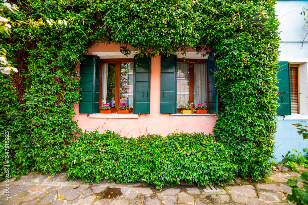 Burano Island in Venice, Italy. Colorful traditional houses in the Burano. Burano Island in Venice, Italy. Colorful traditional houses in the Burano.