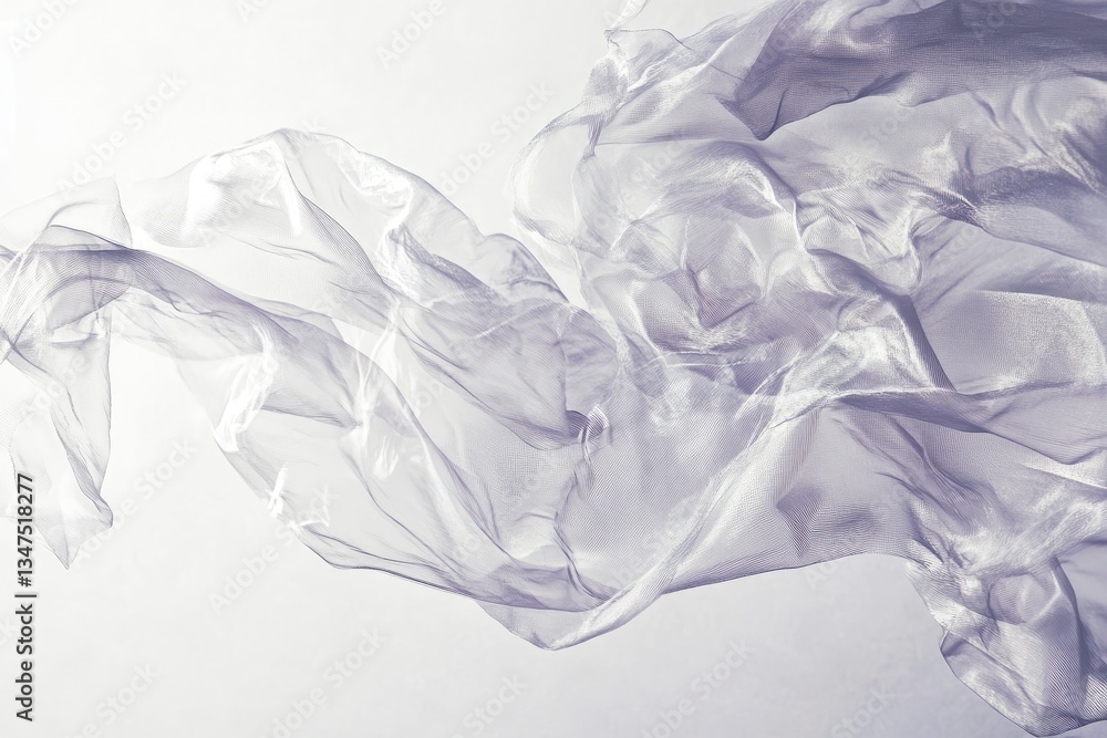 Fototapeta premium Floating Sheer Fabric in Motion with Soft Light and Shadows