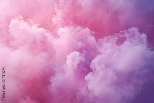 Colorful clouds of pink and purple swirl together in a dreamy abstract background, creating a visually captivating atmosphere