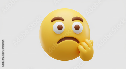 3D Skeptical Emoji Doubtful Face