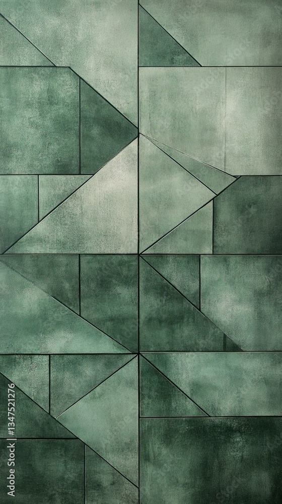 Intricate geometric green tile design featuring abstract patterns Intricate geometric green tile design featuring abstract patterns
