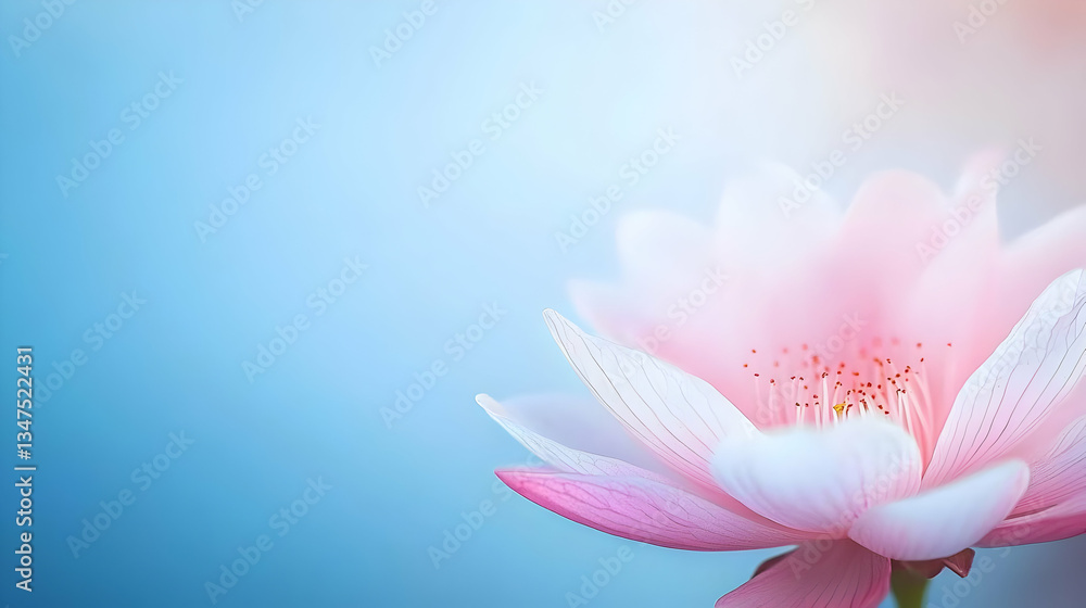 Close Up Pink Lotus Flower With Soft Light And Blurred Background Close Up Pink Lotus Flower With Soft Light And Blurred Background
