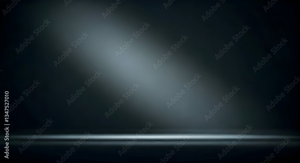 Naklejka premium A moody noir-style empty space with dramatic high-contrast shadows for a cinematic look, Ai Generated
