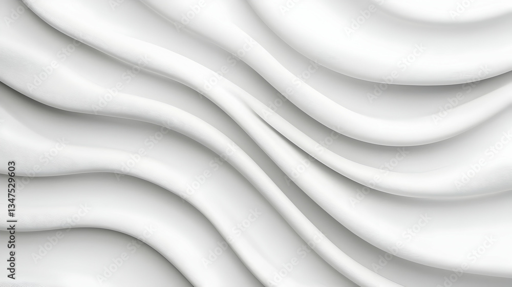 Fototapeta premium Abstract White Wavy Surface With Textured Relief Pattern in a Minimalist Design