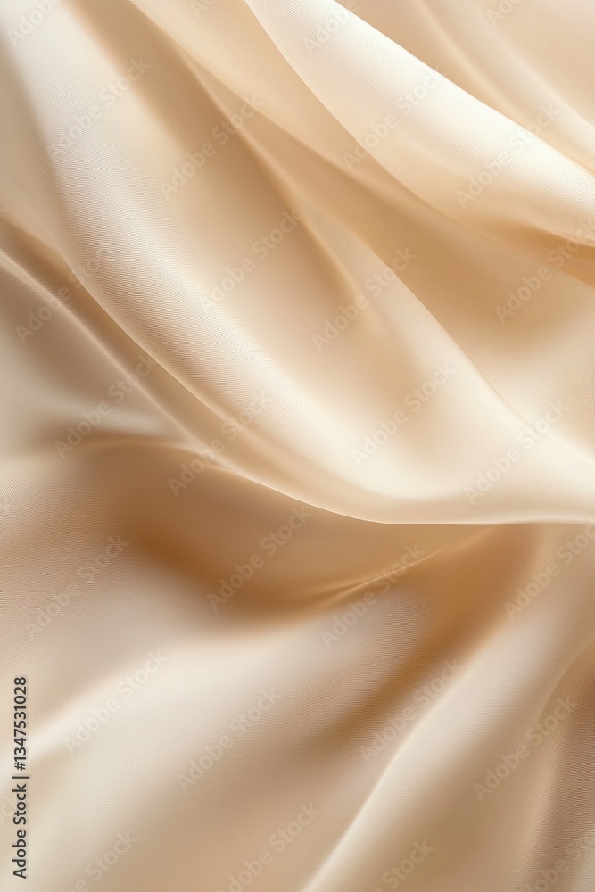 Obraz premium Elegant beige silk fabric with soft flowing folds and luxurious texture