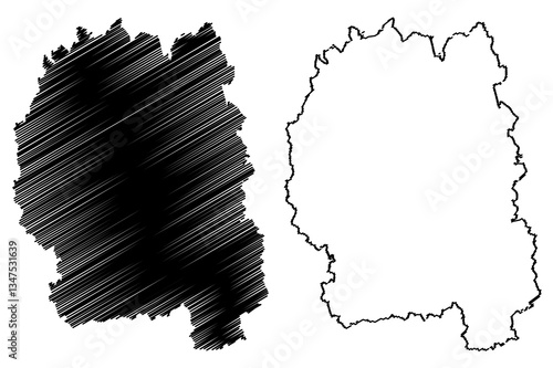 Zhytomyr Oblast (Administrative divisions of Ukraine, Oblasts of Ukraine) map vector illustration, scribble sketch Zhytomyrshchyna map