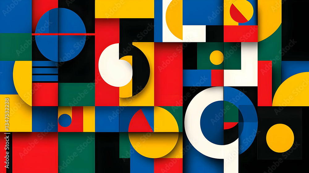 Abstract Geometric Pattern Design In Vivid Colors Abstract Geometric Pattern Design In Vivid Colors